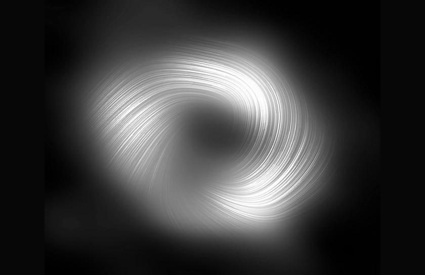 Radioteleskop-Verbund: Erstes Bild der Magnetfelder um Schwarze Löcher durch das Event Horizon Telescope enthüllt
