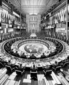 ai-diplomacy_peace_talks_international_relations_flags_negotiation_table