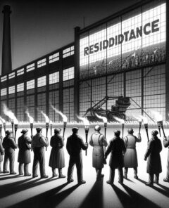 ai-protest-workers-factory-night