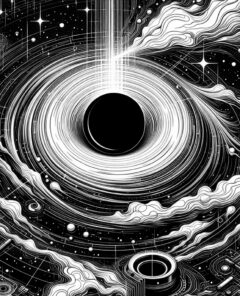 ai-schwarzes_loch_licht_echo_galaxie
