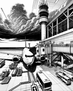 ai-airplane-tarmac-stormy-weather