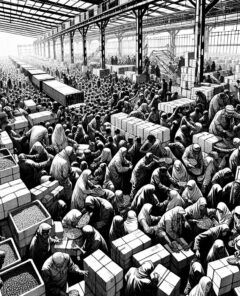 ai-humanitarian_crisis_food_warehouse_chaos_conflict_hunger