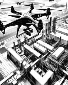 ai-military_conflict_drones_nuclear_facility