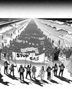 ai-protest-climate-activists-beach
