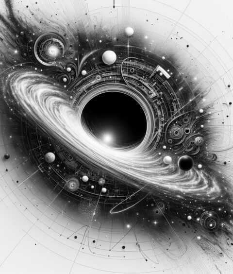 ai-black_hole_cosmic_horseshoe_galaxy