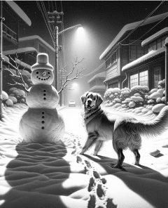 ai-golden-retriever-snowman