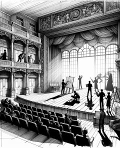 ai-theater-stage-chalk-sketches