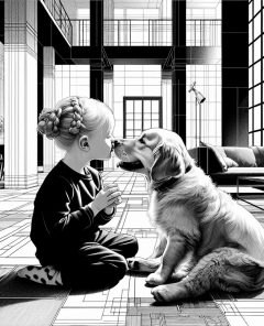 ai-golden-retriever-child-love