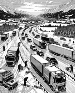 ai-snowfall-trucks-highway