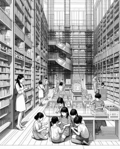 ai-library-children-reading