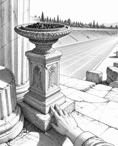 ai-archaia-olympia-ruins-torch