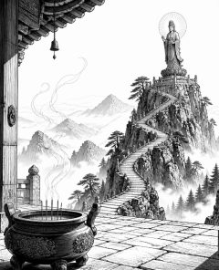 ai-emei-shan-mist-temple-sunrise