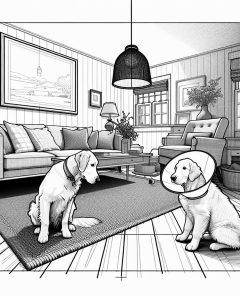 ai-golden-retriever-cone