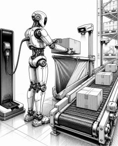 ai-humanoid-robot-pouch-sorting-warehouse