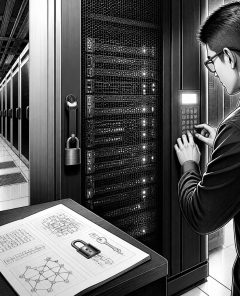 ai-quantum-encryption-lock-server-rack