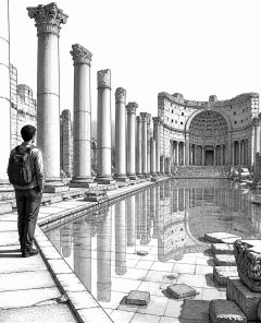 ai-villa-adriana-tivoli-visitors-reflecting-pool