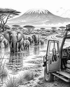 ai-amboseli-elephants-kilimanjaro