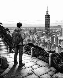 ai-elephant-mountain-taipeh-xiangshan-night
