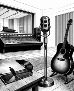 ai-johnny-cash-american-recordings-microphone-guitar