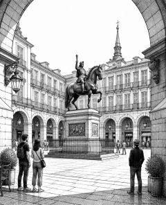 ai-plaza-mayor-madrid-statue-arcades