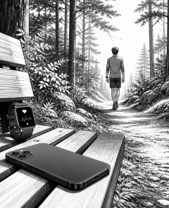 ai-ruhiger-alltag-zufriedenheit-natur-waldgang
