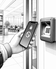 ai-smartphone-qr-library-focus