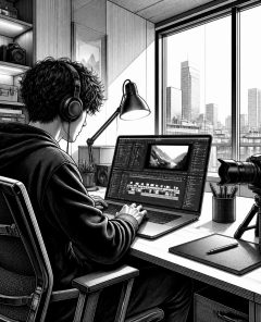 ai-youtube-horror-creator-editing-session