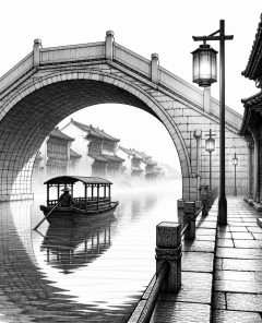 ai-zhujiajiao-water-town-boat-bridge