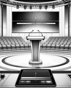 ai-election-debate-microphones