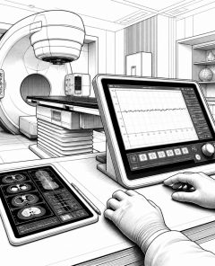ai-elekta-radiotherapy-console-stable-stock