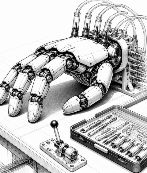 ai-kosmos-cyborg-hand-hydraulik-roboterhand