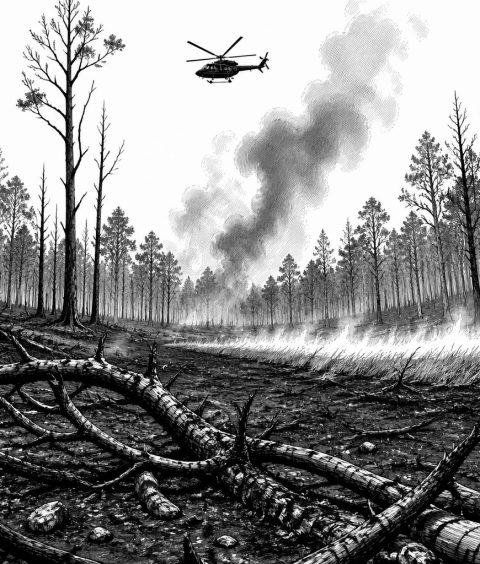 ai-waldbrand-trockenvegetation-smoke-plume