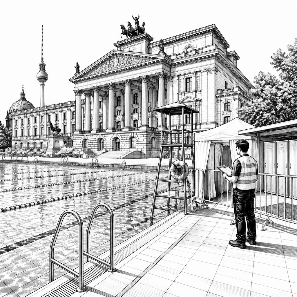 Berliner Volksbühne baut Freibad vor dem Theater: 300.000 Euro und Infrastruktur-Protest Berliner Volksbühne baut Freibad vor dem Theater: 300.000 Euro und Infrastruktur-Protest