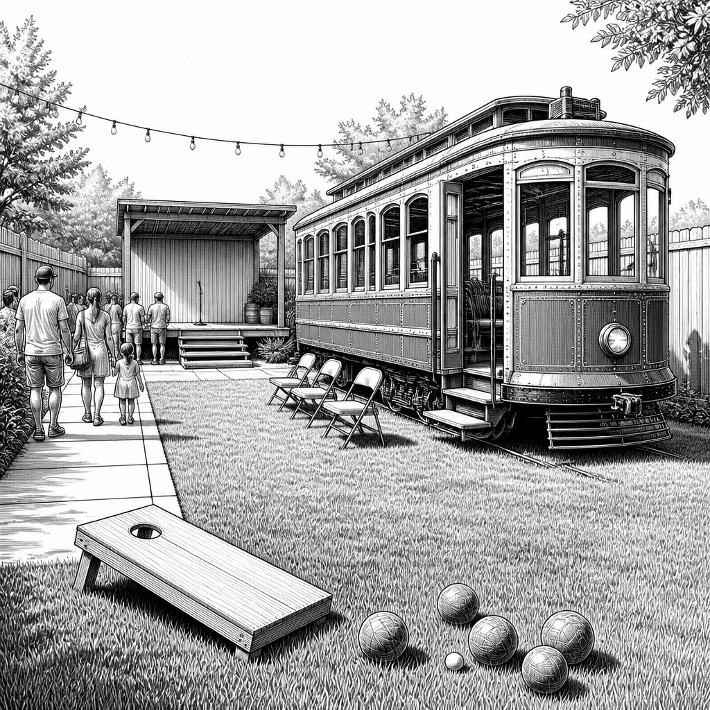 Brew Bridge schafft Familiengarten in Owensboro – Outdoor-Spiele, Live-Musik und restaurierte Straßenbahn Brew Bridge schafft Familiengarten in Owensboro – Outdoor-Spiele, Live-Musik und restaurierte Straßenbahn
