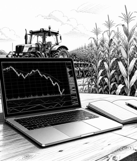 ai-corn-futures-trading-laptop