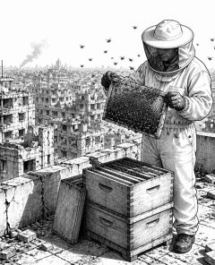 ai-gaza-beekeeping-rooftop-honeycomb