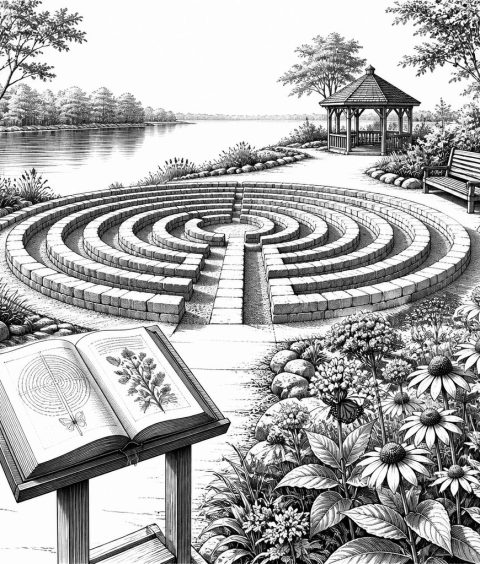 ai-girl-scout-hillside-park-labyrinth