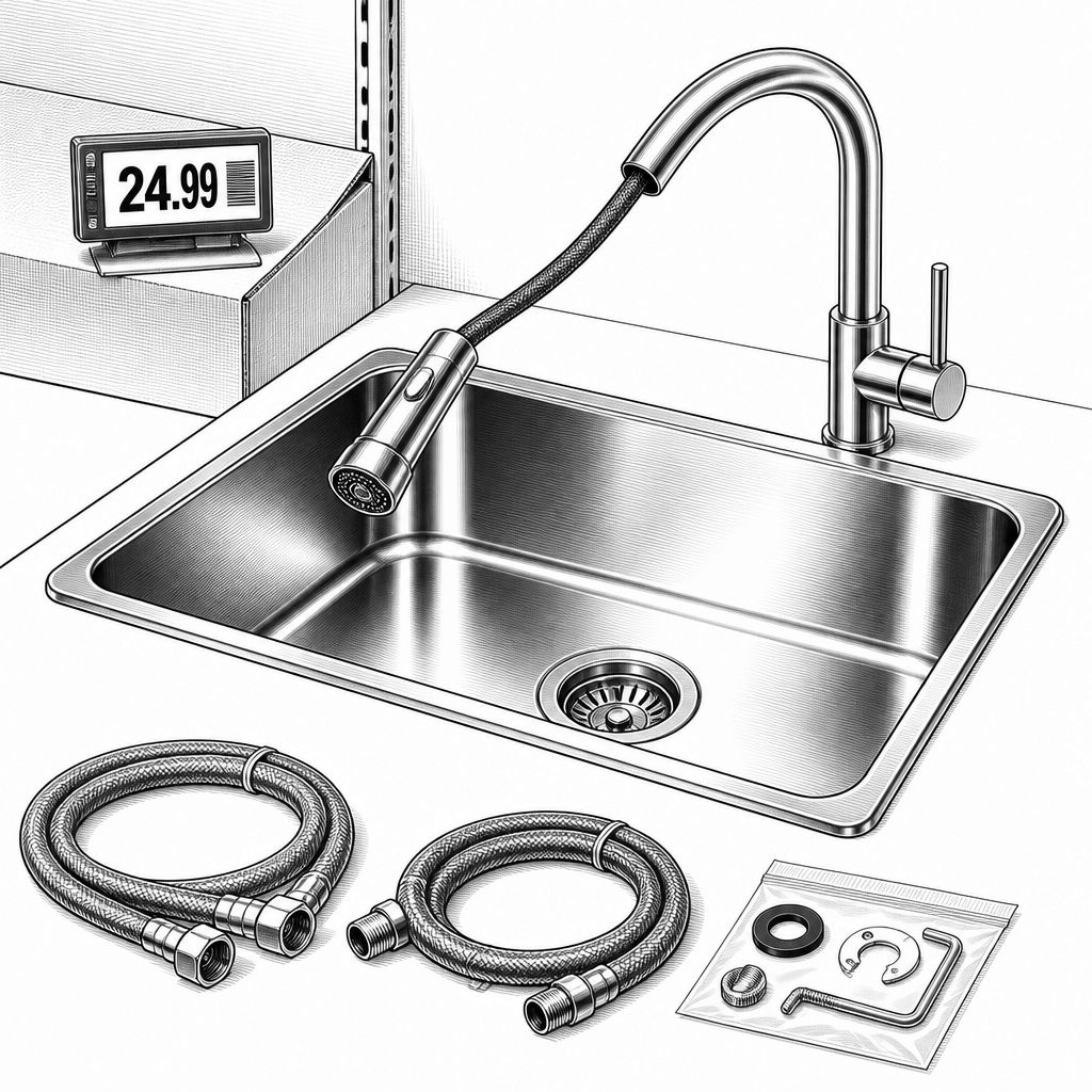 Aldi Home Creation Spültischarmatur mit ausziehbarer Brause für 24,99 Euro Aldi Home Creation Spültischarmatur mit ausziehbarer Brause für 24,99 Euro