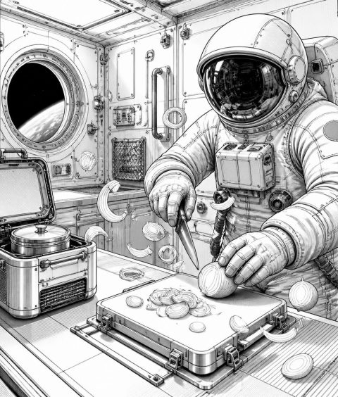 ai-iss-microgravity-onion-cooking