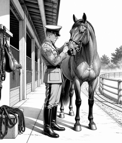 ai-military-horse-training-caisson-village