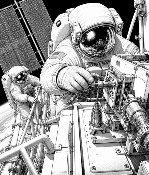 ai-nasa-iss-spacewalk-power-channel-solar-array
