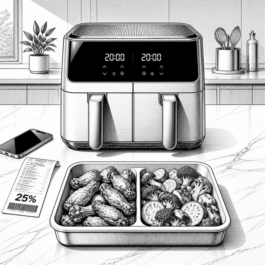 Ninja FlexDrawer AF550EU: 119 Euro statt 159 Euro für die Doppelkammer-Heiß luftfritteuse Ninja FlexDrawer AF550EU: 119 Euro statt 159 Euro für die Doppelkammer-Heiß luftfritteuse