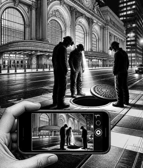 ai-nypd-video-manhole-near-penn-station