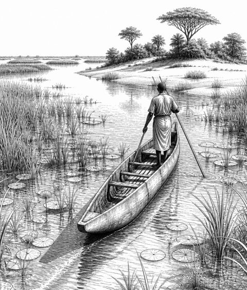 ai-okavango-delta-waterlabyrinth-mokoro