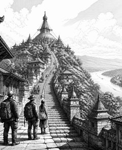 ai-phou-si-luang-prabang-steps-golden-stupa