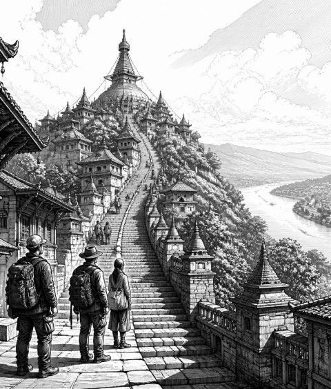 ai-phou-si-luang-prabang-steps-golden-stupa