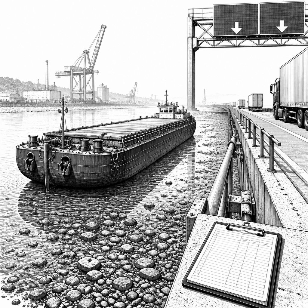 Niedrigwasser am Rhein: Baden-Württemberg lockert Lkw-Fahrverbot an Sonntagen Niedrigwasser am Rhein: Baden-Württemberg lockert Lkw-Fahrverbot an Sonntagen