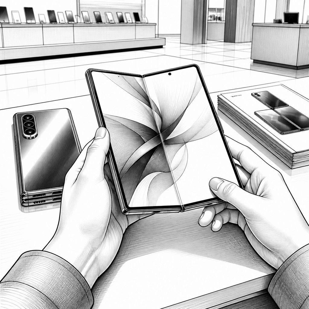Samsung-Faltbildschirme: Die „creaseless“ Optik zeigt nach einer Woche wieder mehr Falten Samsung-Faltbildschirme: Die „creaseless“ Optik zeigt nach einer Woche wieder mehr Falten