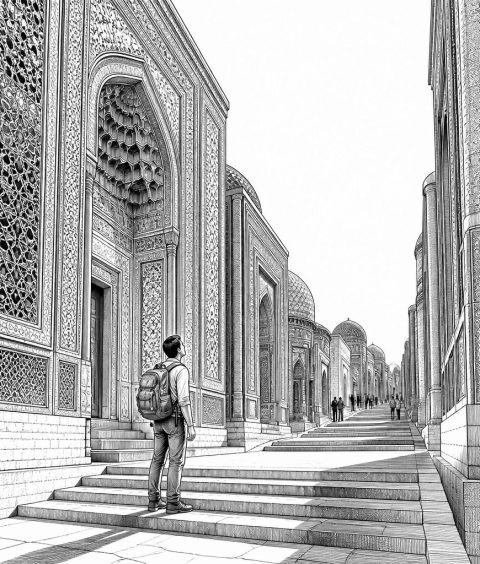 ai-shah-i-zinda-samarkand-alley-blue-mausoleums