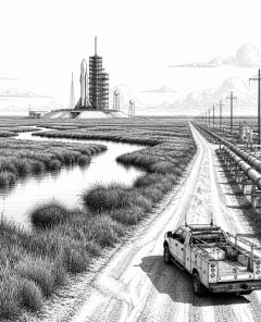 ai-spacex-starship-pecan-island-marshland